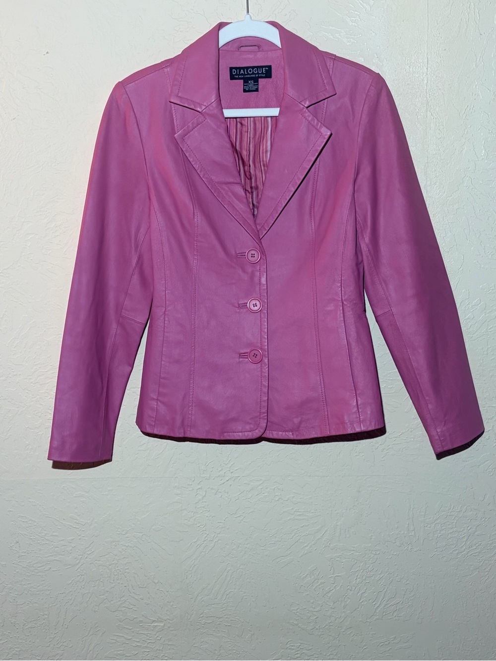 Dialogue - Rose Pink Leather Blazer